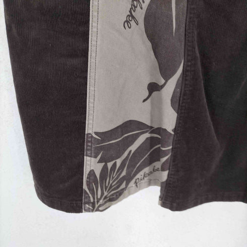 ボタニカル柄コーデュロイフレアスカート Y2K レディース M