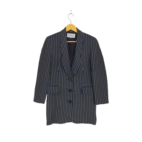 GIANFRANCO FERRE MADE IN ITALY ストライプチェスターコート import レディース 40