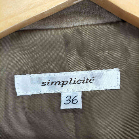 シンプリシテェ SIMPLICITE ピッグレザースエードジップブルゾンジャケット レディース 36