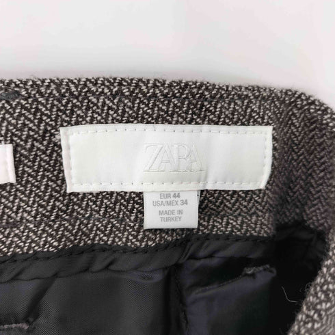 ザラ ZARA HERRINGBONE BELTED TROUSERS ヘリンボーン トラウザーパンツ メンズ 44