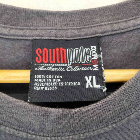 サウスポール SOUTHPOLE USA製 フロントプリントクルーネックTシャツ メンズ XL