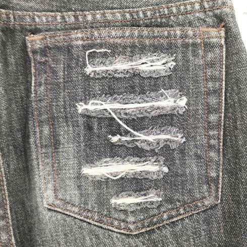 ダメージブラックデニムパンツ Y2K レディース