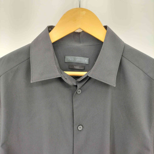 ザラ ZARA SLIM FIT ロングスリーブ ストレッチシャツ メンズ M