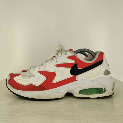 ナイキ NIKE AIR MAX2 LIGHT WHITE/BLACK-HBNR RED-CL GRY メンズ JPN:27.5