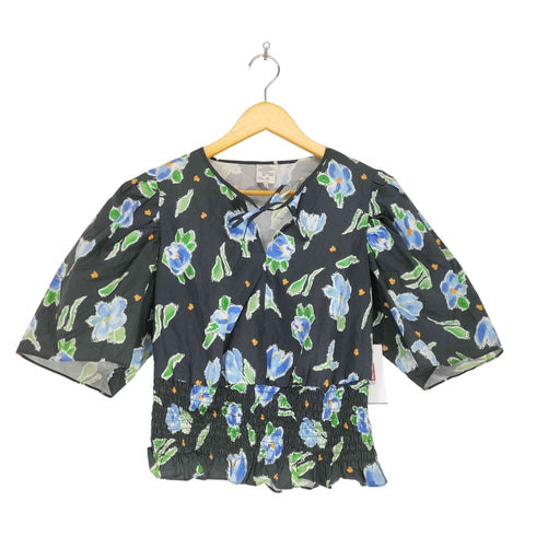 バウムウンドヘルガーデン BAUM UND PFERDGARTEN フラワープリントシャーリングブラウス レディース