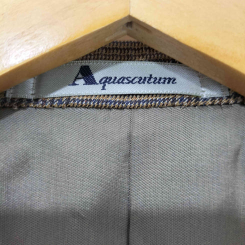 アクアスキュータム AQUASCUTUM 日本製 ウールシルク グレンチェック 3B テーラードジャケット メンズ 92A5