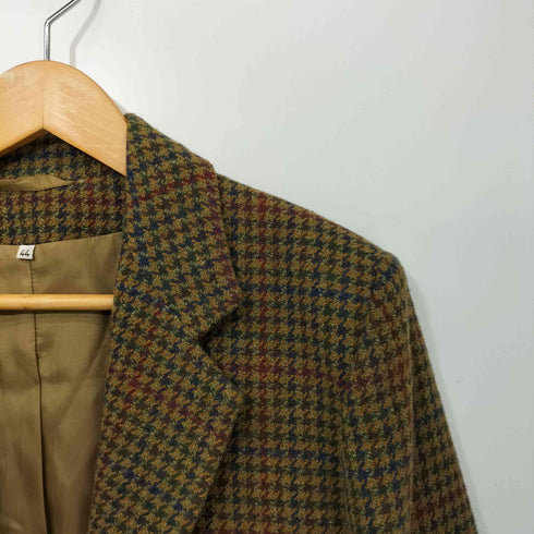 ELIZABETH ASCOT イタリア製 千鳥格子 ハウンドトゥースチェック バスケットボタン 3B テーラードジャケット メンズ 44