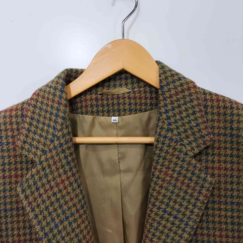 ELIZABETH ASCOT イタリア製 千鳥格子 ハウンドトゥースチェック バスケットボタン 3B テーラードジャケット メンズ 44