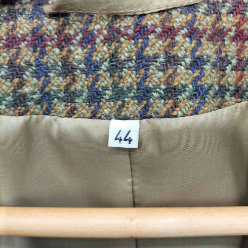 ELIZABETH ASCOT イタリア製 千鳥格子 ハウンドトゥースチェック バスケットボタン 3B テーラードジャケット メンズ 44