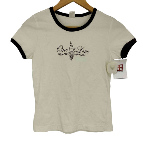 ジャマイカ製 紙タグ フロントプリントリンガーTシャツ レディース SMALL
