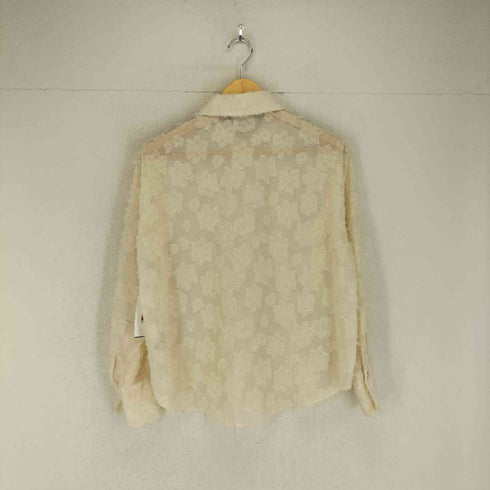 ザラ ZARA シャギーフラワーシースルーシャツ レディース S