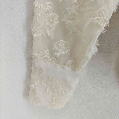 ザラ ZARA シャギーフラワーシースルーシャツ レディース S