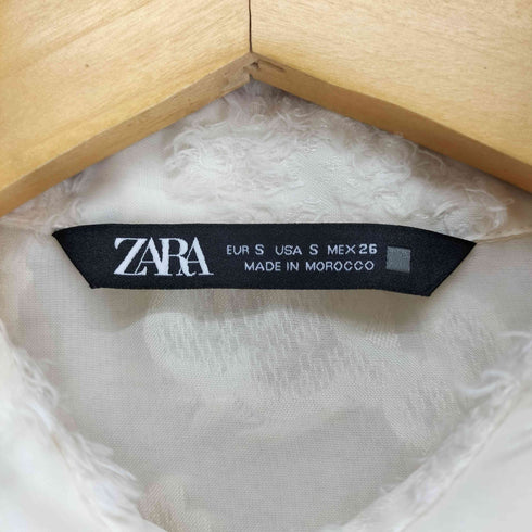 ザラ ZARA シャギーフラワーシースルーシャツ レディース S