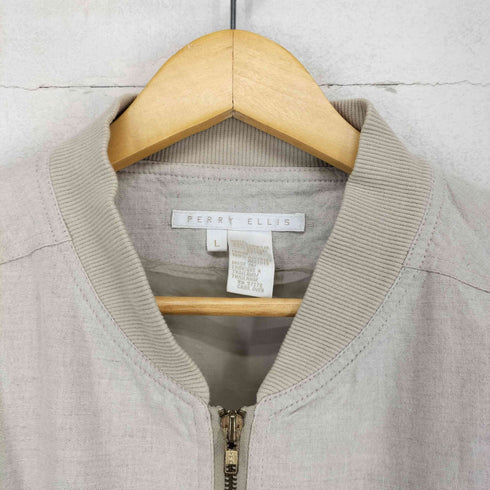 ペリーエリス PERRY ELLIS リネン混ブルゾンジャケット メンズ L