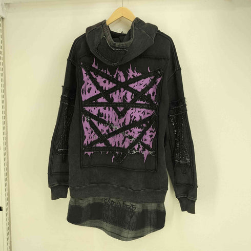 reckless scholars Pent Patch Flannel Zip Hoodie メンズ import:L