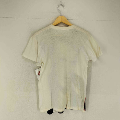 袖裾シングル オーバープリントクルーネックTシャツ メンズ