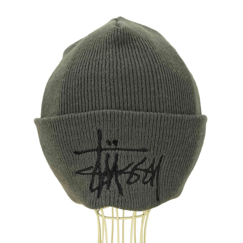 ステューシー Stussy 90S USA製 AUTHENTIC CAPS ショーン フォント ロゴ 刺繍 アクリル ニット キャップ ビーニー メンズ