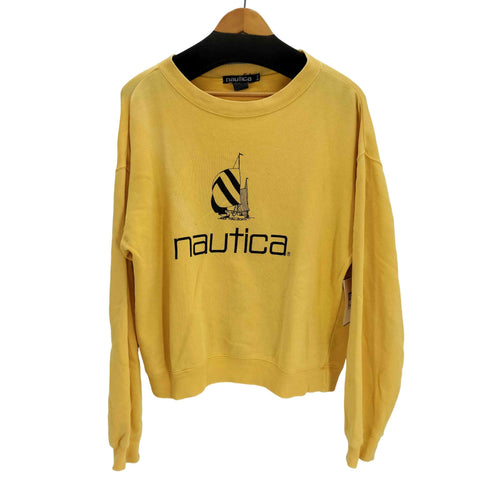 ノーティカ NAUTICA 90s ロゴプリントクルーネックスウェット メンズ JPN:M