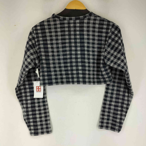 トリココムデギャルソン tricot COMME des GARCONS 80S ブロックチェッククロップドニットトップス レディース