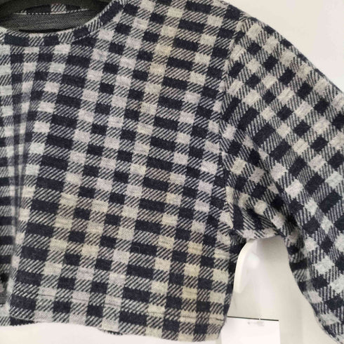 トリココムデギャルソン tricot COMME des GARCONS 80S ブロックチェッククロップドニットトップス レディース