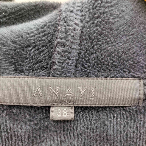 アナイ ANAYI フード付き ショールカラー ボタンレス ロングスリーブ ロングコート レディース