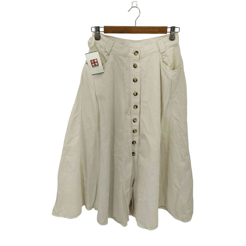 フロントボタン コットン ロングフレアスカート レディース I 46