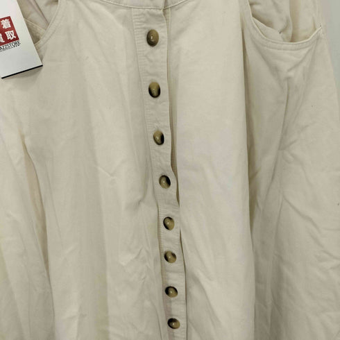 フロントボタン コットン ロングフレアスカート レディース I 46