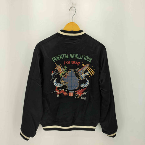 ショット Schott ORIENTAL WORLD TOUR オリエンタルワールドツアー刺繍 サテン スカジャン メンズ M