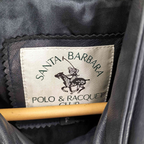 サンタバーバラポロアンドラケットクラブ SANTA BARBARA POLO & RACQUET CLUB 羊革 ラムレザー フラップポケット フルジップ レザー ダウン ジャケット メンズ FREE