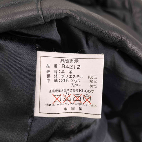 サンタバーバラポロアンドラケットクラブ SANTA BARBARA POLO & RACQUET CLUB 羊革 ラムレザー フラップポケット フルジップ レザー ダウン ジャケット メンズ FREE