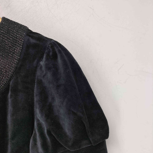 モガ MOGA スパンコール ベロア パフスリーブ S/S カットソー レディース JPN:3