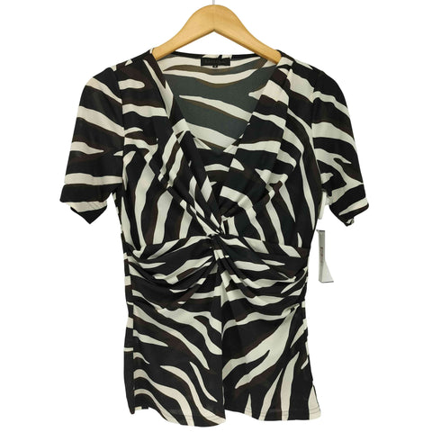 モガ MOGA ゼブラ柄 S/S Vネックカットソー レディース JPN:3