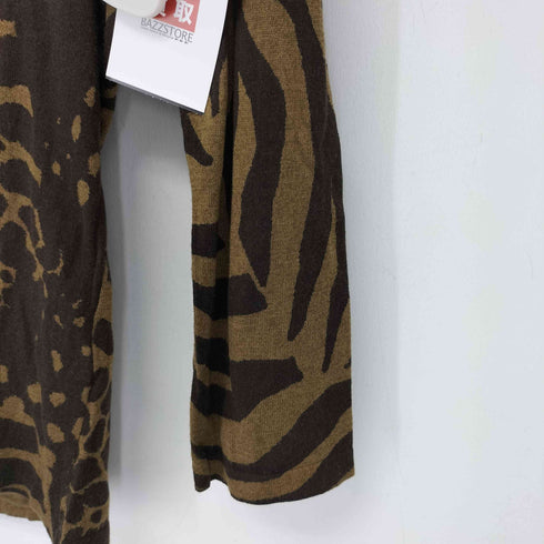 モガ MOGA レオパード柄 七分袖 Vネックニット レディース JPN:2