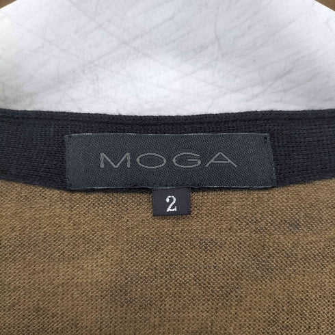 モガ MOGA レオパード柄 七分袖 Vネックニット レディース JPN:2