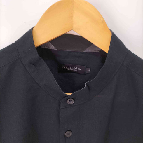 ブラックレーベルクレストブリッジ BLACK LABEL CRESTBRIDGE リネン混 バンドカラー半袖シャツ メンズ JPN:XL