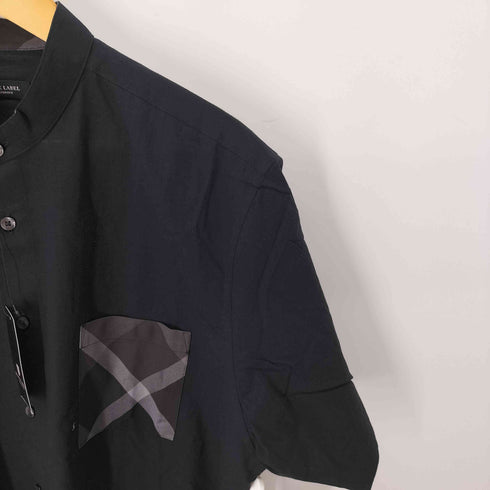 ブラックレーベルクレストブリッジ BLACK LABEL CRESTBRIDGE リネン混 バンドカラー半袖シャツ メンズ JPN:XL