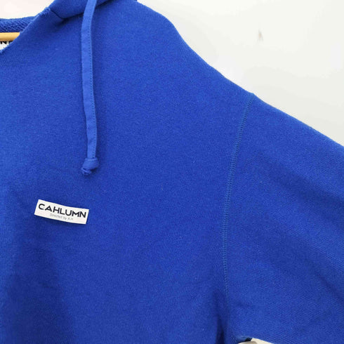 カウラム CAHLUMN ボックスロゴ 切りっぱなし ニット プルオーバーパーカー メンズ import:M