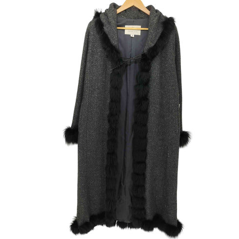 パリエンヌ parienne カシミヤ×アンゴラ レースアップ フォックスファーコート 9号 レディース JPN:9号