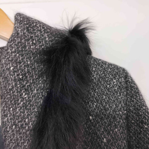 パリエンヌ parienne カシミヤ×アンゴラ レースアップ フォックスファーコート 9号 レディース JPN:9号