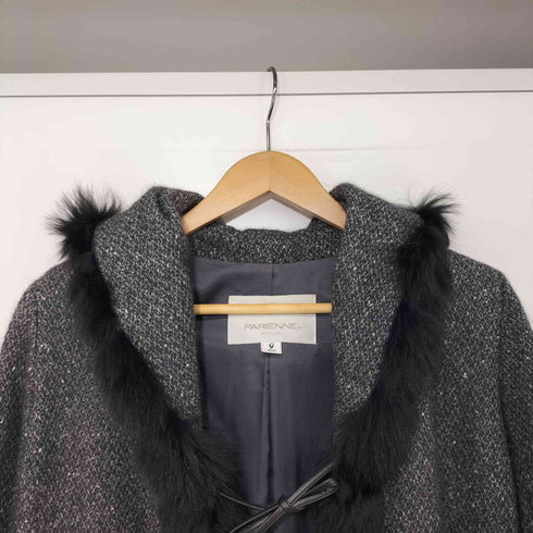 パリエンヌ parienne カシミヤ×アンゴラ レースアップ フォックスファーコート 9号 レディース JPN:9号