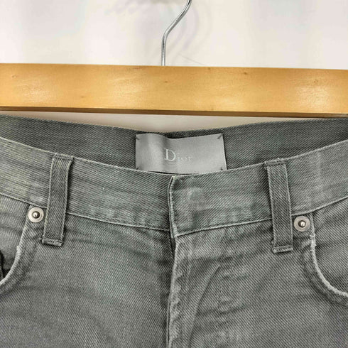 ディオールオム Dior HOMME 07AW エディ期 イタリア製 ボタンフライ ストレッチスキニーグレーデニムパンツ メンズ 31