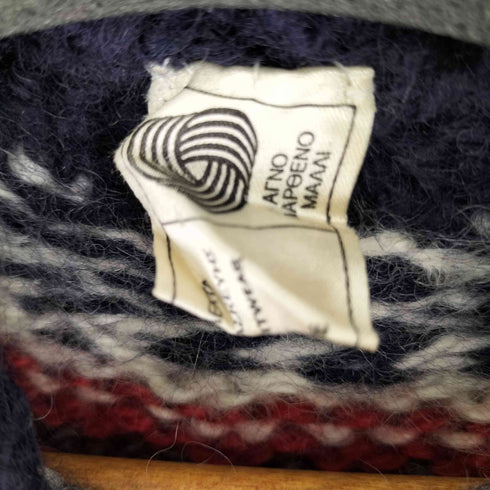 総柄 モックネックニット レディース