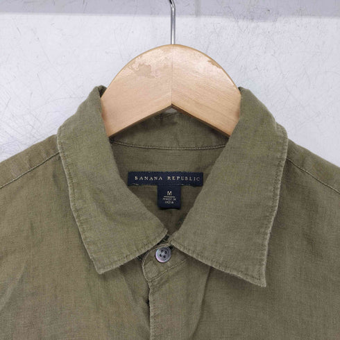 バナナリパブリック BANANA REPUBLIC OLD リネン 半袖シャツ メンズ import:M