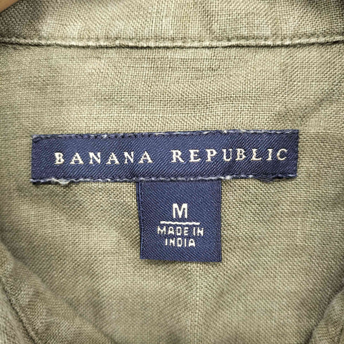 バナナリパブリック BANANA REPUBLIC OLD リネン 半袖シャツ メンズ import:M