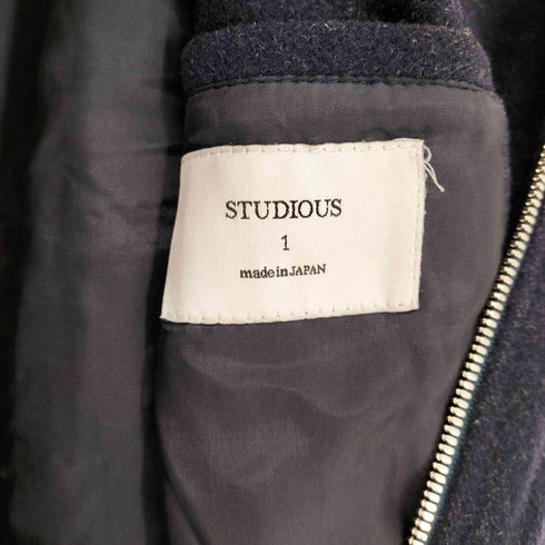 ステュディオス STUDIOUS カシミヤ混ダブルジップスタンドカラーハーフコート レディース 1