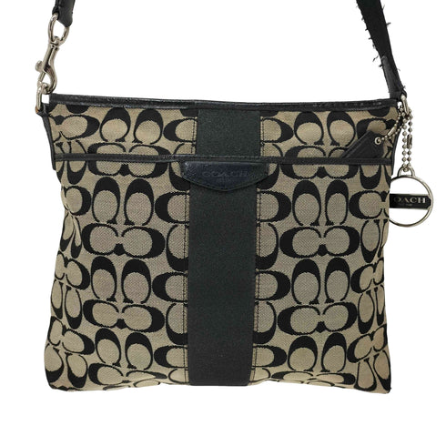 コーチ COACH シグネチャー ストライプ ファイル バッグ レディース