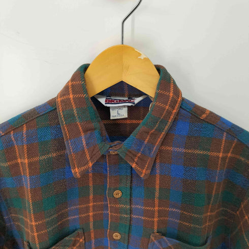 ビッグマック BIG MAC USA製 チェック コットンネルシャツ メンズ import:L