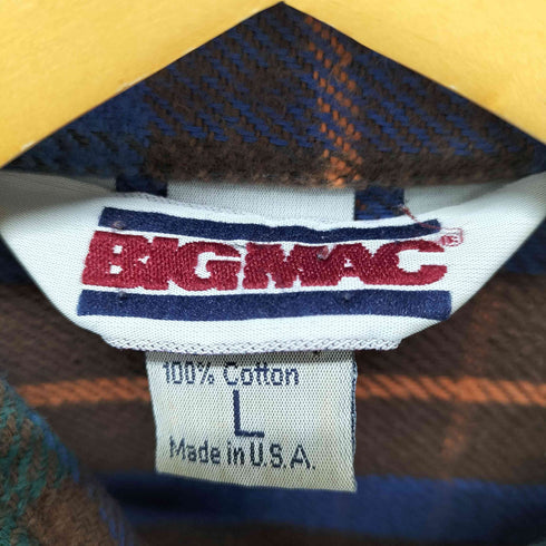 ビッグマック BIG MAC USA製 チェック コットンネルシャツ メンズ import:L