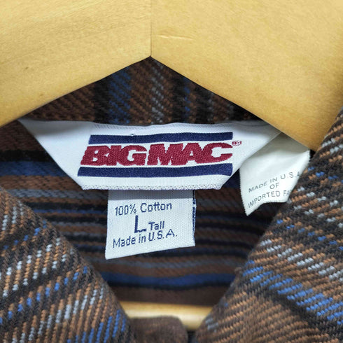 ビッグマック BIG MAC USA製 チェック コットンネルシャツ メンズ import:L