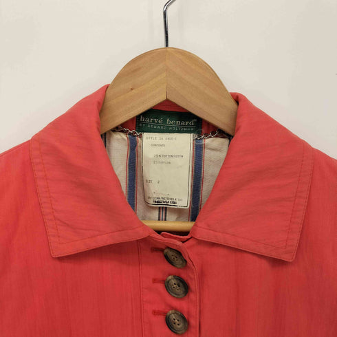 HARVE BENARD 比翼 変形 デザイン コットン ステンカラー コート レディース 2
